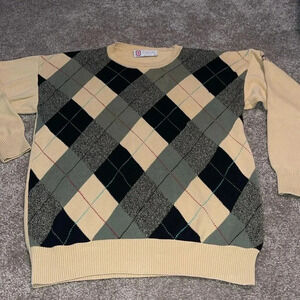Vintage Slazenger Cotton Plaid Golf Sweater - Men’s XL. Z